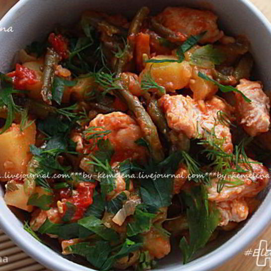 Рецепт жаркого из индейки со стручковой фасолью