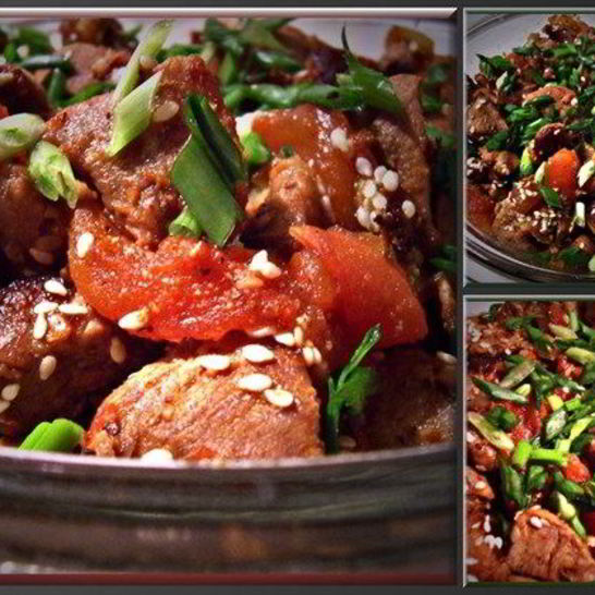 Рецепт жаркого из свинины со сладким перцем и помидорами