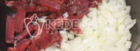 жаркое с грибами в томатном соусе из протертых помидоров. Шаг 4