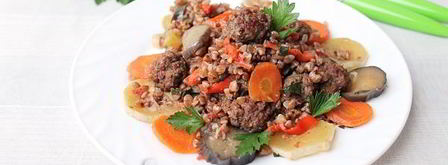 гречка с фаршем и овощами. Шаг 10