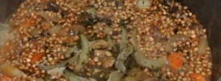 гречка с лисичками в казане. Шаг 7