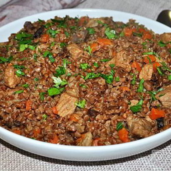 Рецепт гречки с мясом и грибами в мультиварке