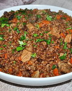 Гречка с мясом и грибами в мультиварке