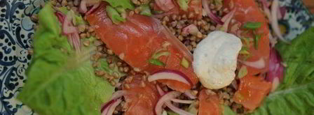 гречка с семгой и маринованным луком. Шаг 8