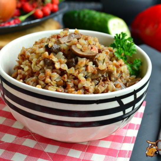 Рецепт гречки с шампиньонами в микроволновке