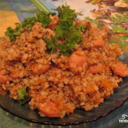 Рецепт гречки с сосисками