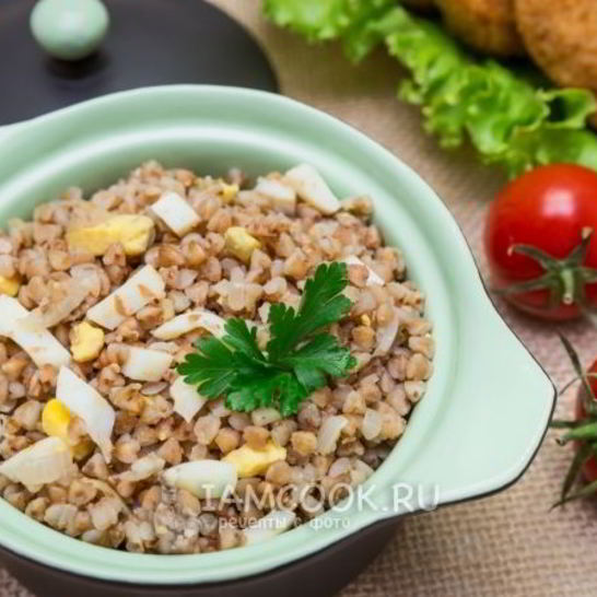 Рецепт гречневой каши с белыми грибами и яйцами