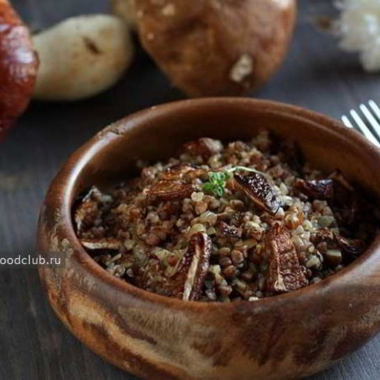 Рецепт гречневой каши с белыми грибами