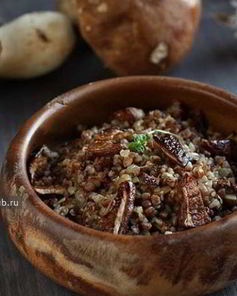 Гречневая каша с белыми грибами