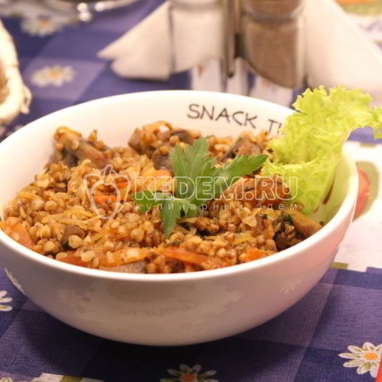 Рецепт гречневой каши с грибами и овощами