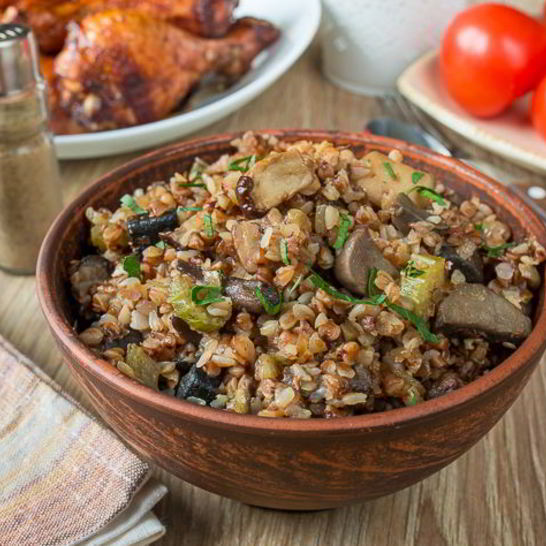 Рецепт гречневой каши с лесными грибами