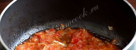 гречневая каша с луком и помидорами. Шаг 7
