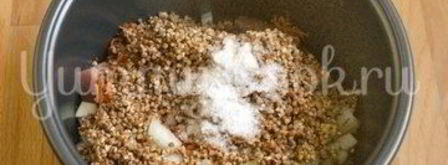 гречневая каша с мясом в мультиварке. Шаг 3