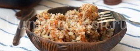 гречневая каша с мясом в мультиварке. Шаг 5