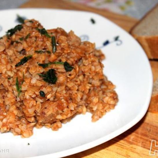 Рецепт томленой гречки со свининой