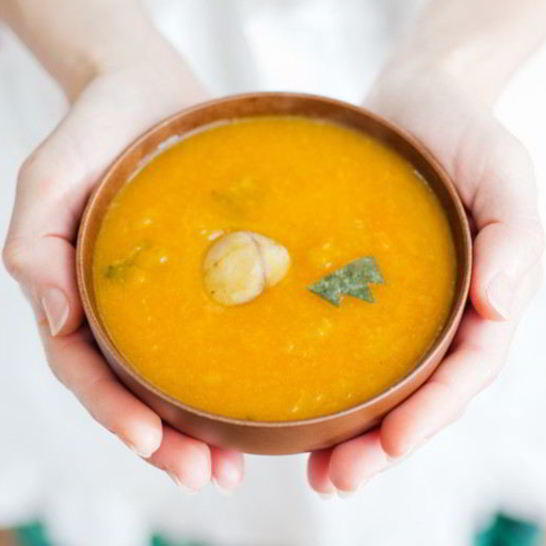 Рецепт каши из белого риса и желтой тыквы