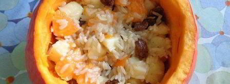 каша в тыковке веселый хэллоуин. Шаг 13