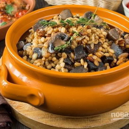 Рецепт перловой каши с грибами