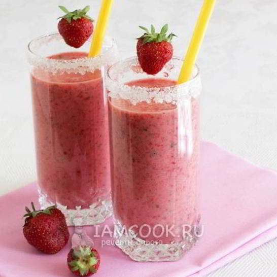 Рецепт клубнично-мятного коктейль