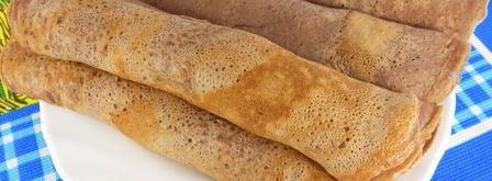 шоколадные блинчики с творогом, бананом и кофейным сиропом. Шаг 5