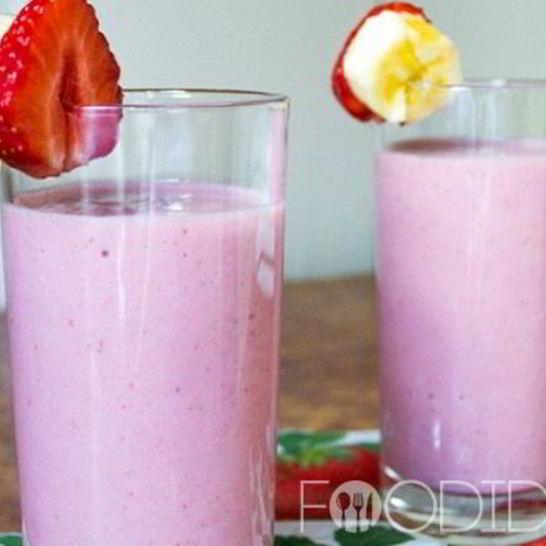 Рецепт клубнично-бананового смузи