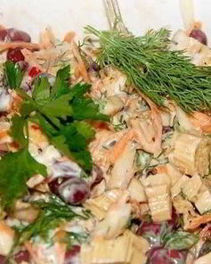 Индийский салат со спаржей и фасолью