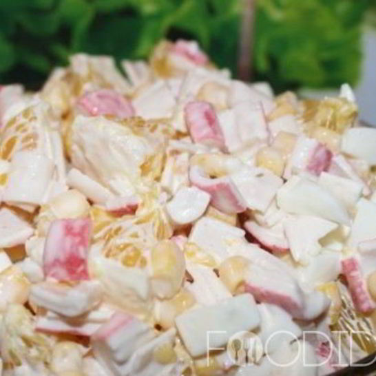 Рецепт крабового салата с апельсинами