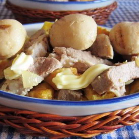 Рецепт мясного салата с омлетом