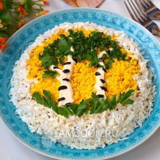 Рецепт салата березка с куриным филе и огурцами