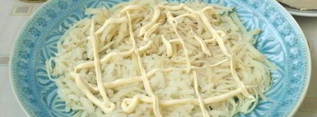 салат березка с куриным филе и огурцами. Шаг 5