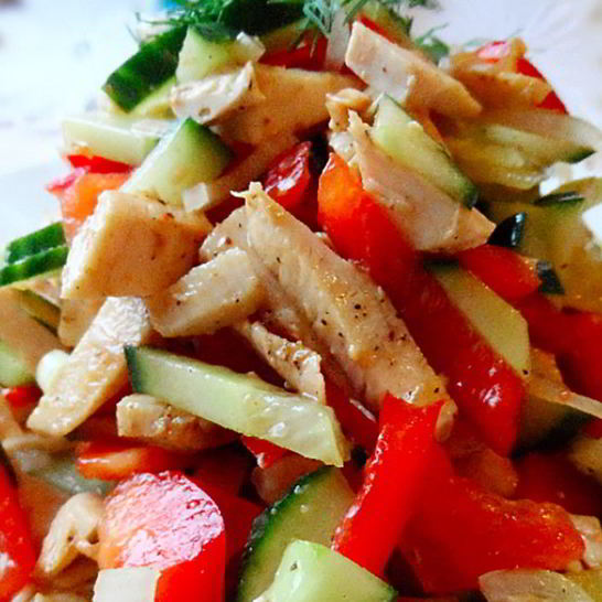 Рецепт салата из мяса и овощей