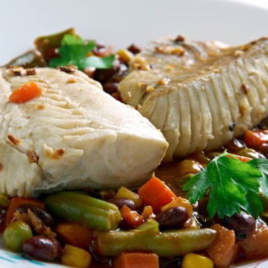 Рецепт салата из трески с фасолью