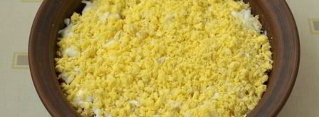 салат мимоза с горбушей. Шаг 10