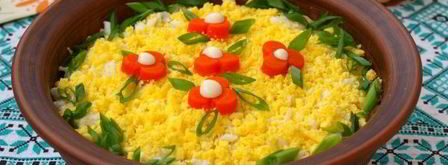 салат мимоза с горбушей. Шаг 11