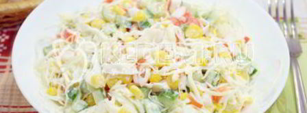 салат с крабовыми палочками и капустой. Шаг 6