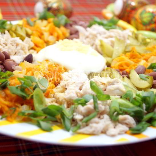 Рецепт салата с курицей калейдоскоп