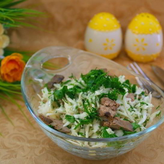 Рецепт салата с печенью