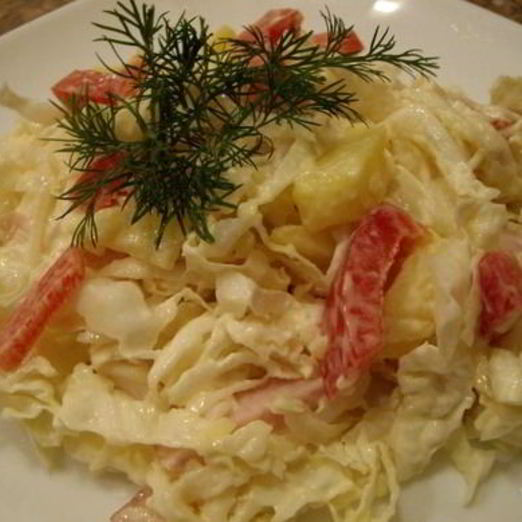 Салат с ветчиной и овощами