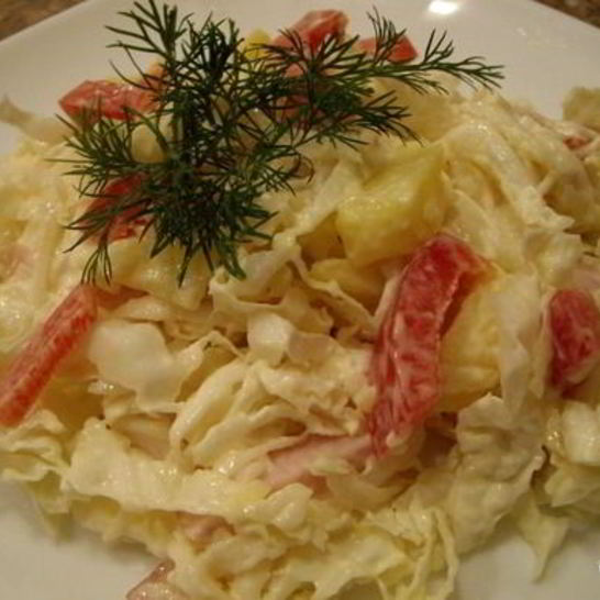 Рецепт салата с ветчиной и овощами