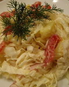 Салат с ветчиной и овощами