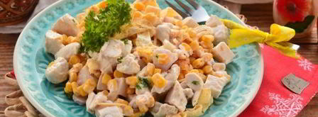 салат с яичными блинчиками и кукурузой. Шаг 9