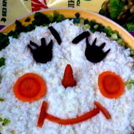 Рецепт салата снеговик