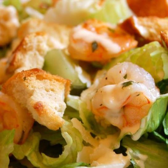 Рецепт салат цезарь с креветками