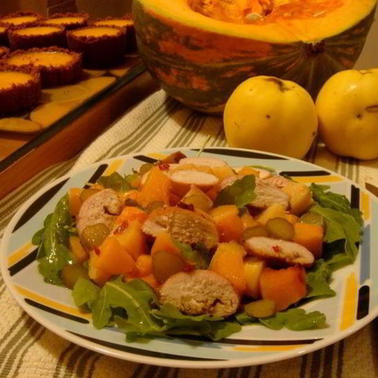 Рецепт теплого осеннего салата с курицей