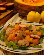 Теплый осенний салат с курицей