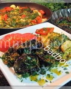 Теплый салат Баклажанный