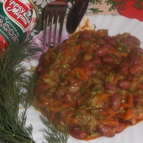 Рецепт теплого салата из фасоли