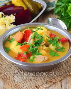 Соус с мясом и картошкой