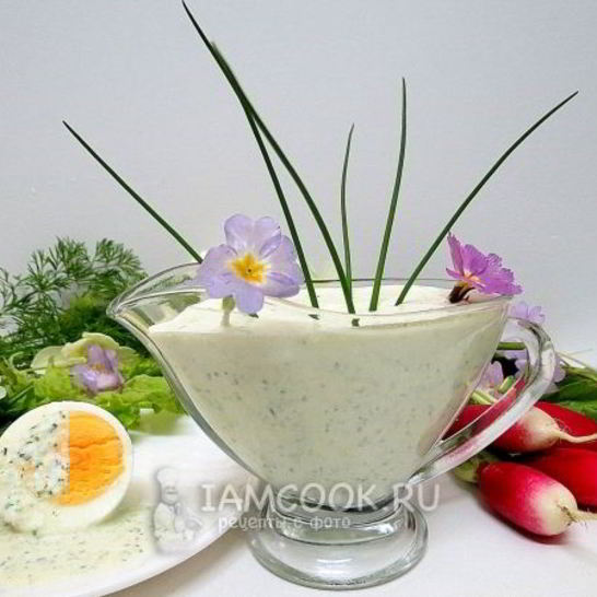 Рецепт зеленого сметанного соуса