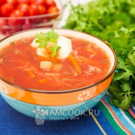 Рецепт борща диетического без зажарки